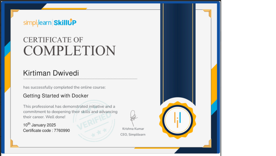 Certification 4 - Docker Course