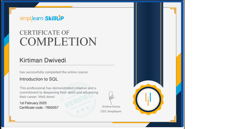 Certification 2 - SQL For Database
